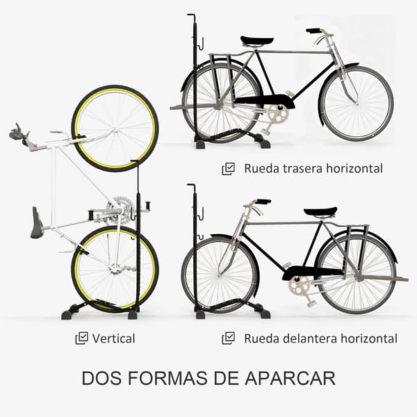 Cykelstativ, Justerbare Krog, Pladsbesparende Design,sort