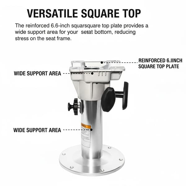 Båtstolsfot, Justerbar Höjd, Robust Aluminiumdesign,Silver