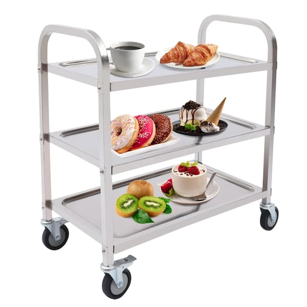 Serveringsvagn, Rostfritt Stål, Mobil Design,Silver