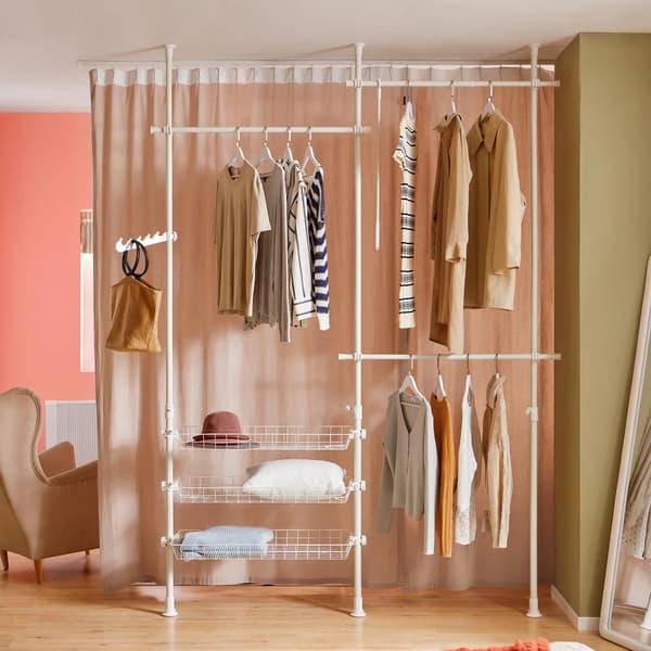Garderobesystem, Justerbart Design, Nem Montering,HVID