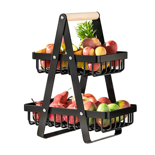 Fruktkorg, 3-nivådesign, miljövänlig förvaring,2-Tier