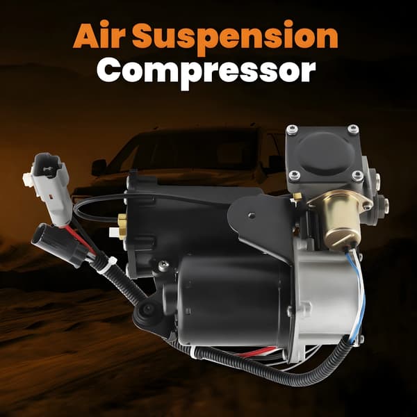 Luftfjädringskompressor, Höjd 30 cm, Längd 22 cm, Bredd 18 cm, Effekt 450 watt, Spänning 12V