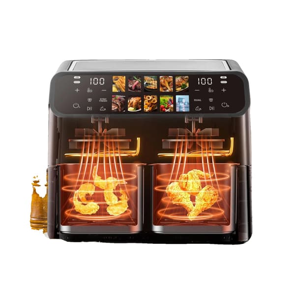 Luftfritös, Dubbelkammarslagning, Touch LED-kontroller,Luftfritös