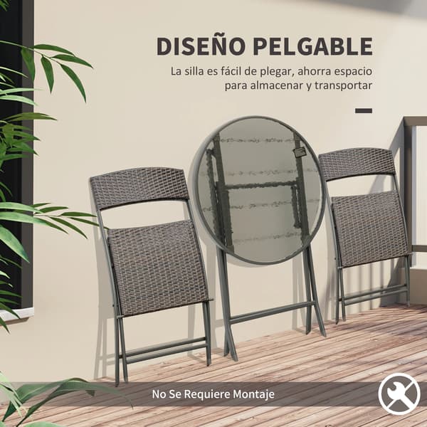 Utemöbelset, Hopfällbara Stolar, Väderbeständig Design, Brun