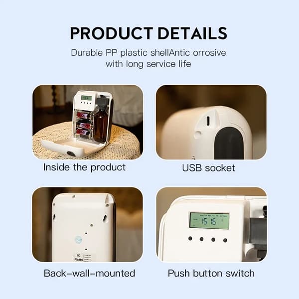 Aroma Diffuser, Bluetooth-forbindelse, Stort dækningsområde,091-Hvid-Batteri
