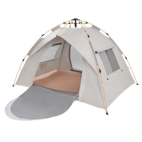 Camping Telt, Hurtig Automatisk Åbning, UV Beskyttelse,Lys Grå