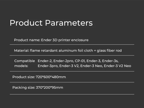 3D Printer Kabinet, Brandsikkert Design, Temperaturkontrol,Ender Indhegning