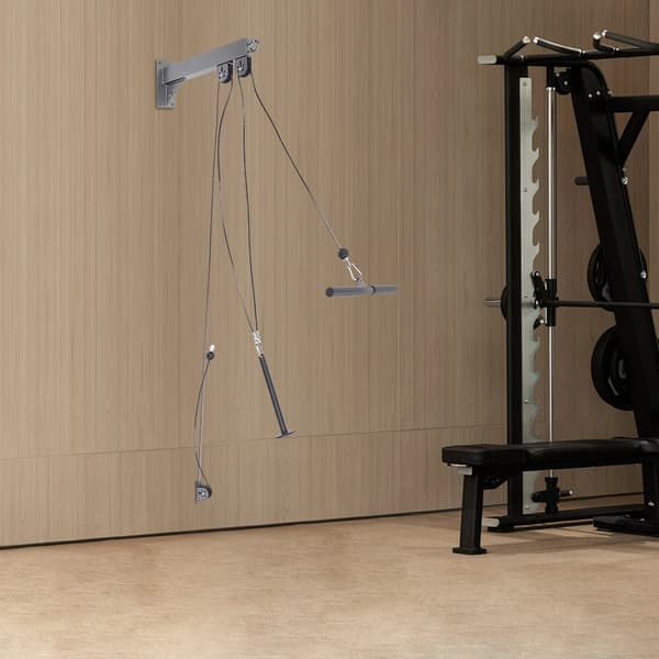 Väggmonterat blocksystem, 150 kg viktkapacitet, helkroppsträning,svart