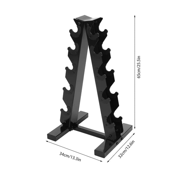 Dumbbell Stativ, A-Frame Design, 5-Tiers Kapacitet,sort