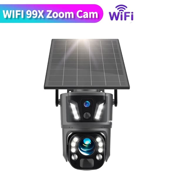Säkerhetskamera, 99X Zoom, Solenergi,WiFi 99XZoom Cam