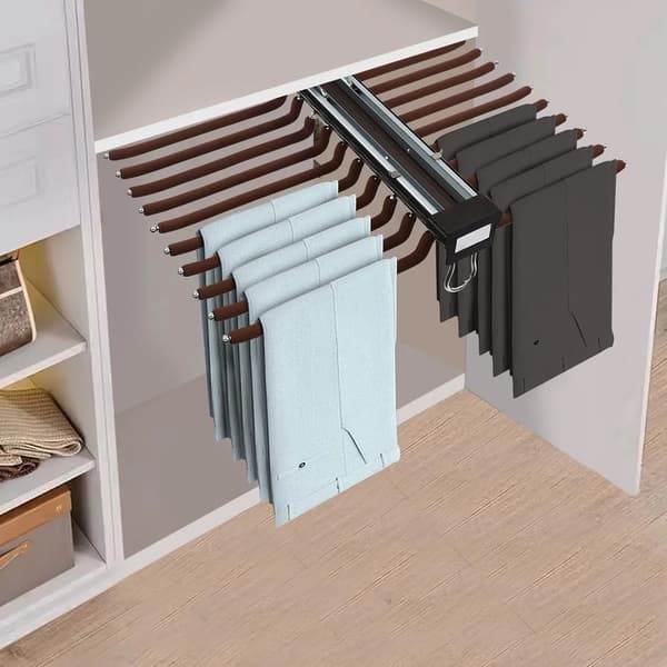 Justerbar Tøjstativ, Robust Design, Pladsbesparende Løsning,Kaffe