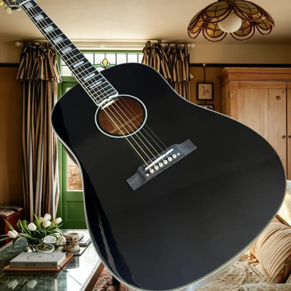 Akustisk Guitar, Fast Bro, Egnet til Begyndere og Professionelle,sort