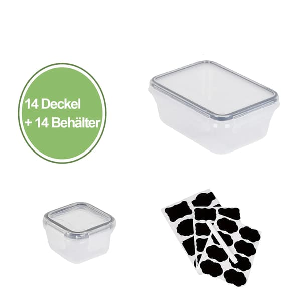 Madopbevaringsbeholdere, Lufttæt Forsegling, Stabelbart Design,Sort-14PCS