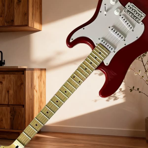 Gitarr, Lönnplektrum, Mahognykropp,Röd