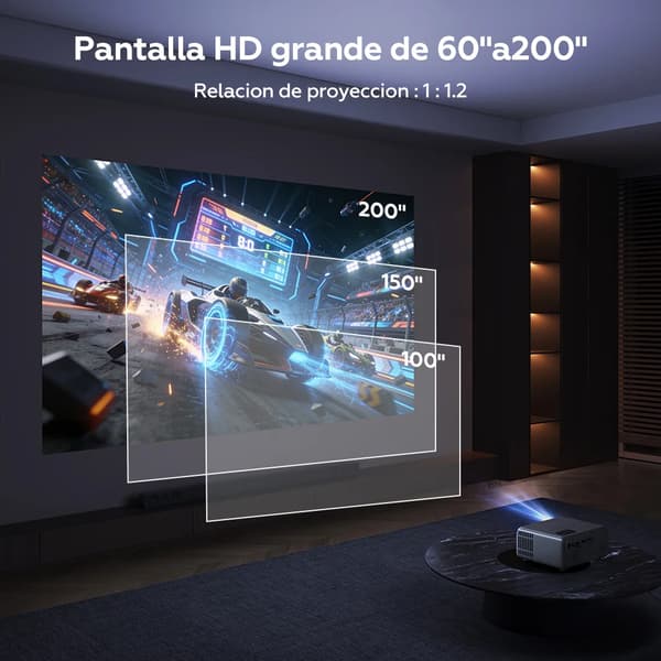 Projektor, 720P HD opløsning, Bluetooth og WiFi-forbindelse,A666A, EU stik