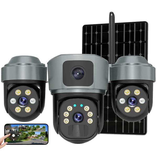 Solkamera, 4G-forbindelse, tre-linse system,Tre linser