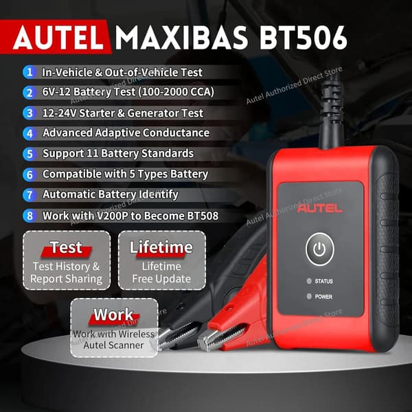 Bilbatteritesteren, Adaptiv Ledningsevne, PDF Rapportering,BT506