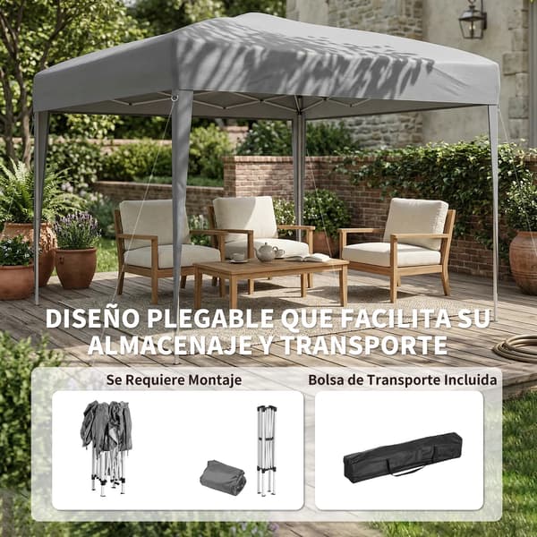 Gazebo, Pop-up Design, UV Beskyttelse,Lys Grå