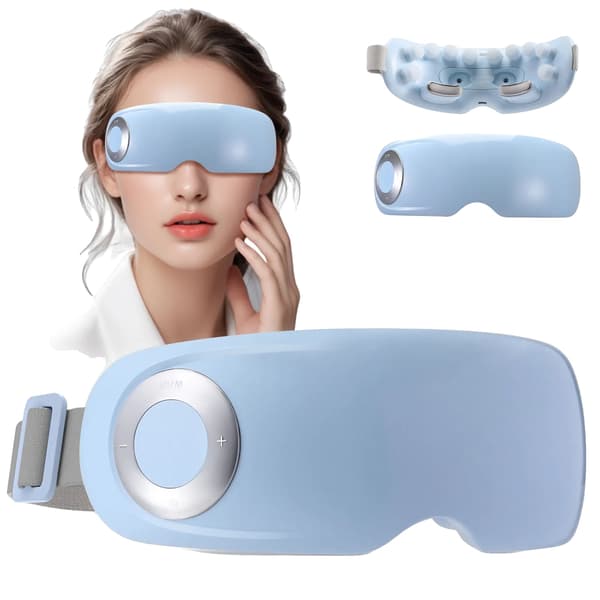 Øjenmassageapparat, Varmefunktion, Bluetooth Musikintegration,BLÅ