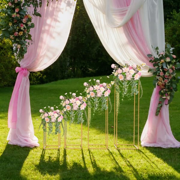 Blomsterställset, Mångsidigt för Evenemang, Elegant Metalldesign,Guld