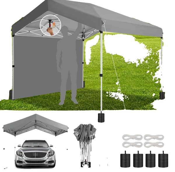 Paviljong, En-knappsinstallation, UV-skydd,Grå