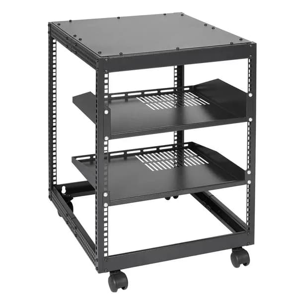 Serverrack, 12U Kapacitet, Öppen Ram Design, armégrön