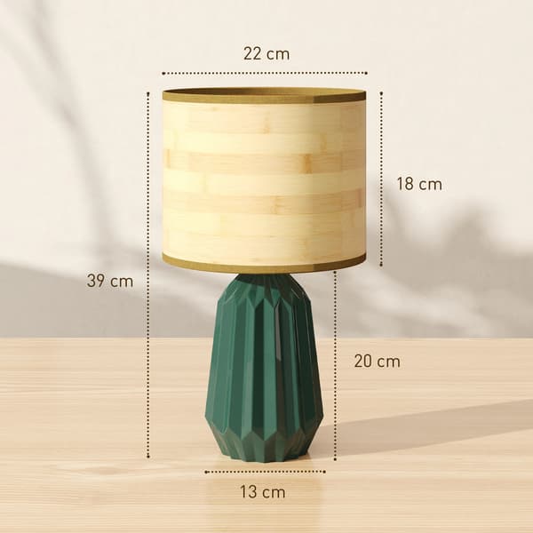 Skrivebordslampe, Keramisk Base, Retro Stil Linned Skærm,Tilpasset farve