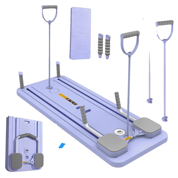 Fitness Reformer, Hållbart Material, Fällbar Design,Lila