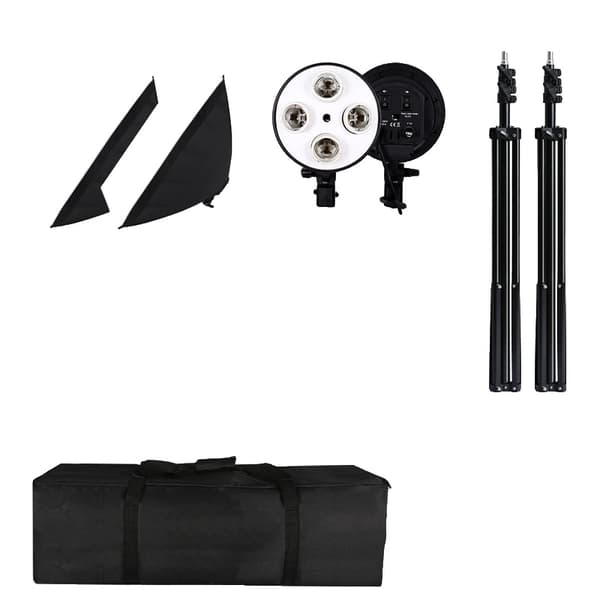 Fotostudio Softbox Kit, 2 stk. Softboxes, 2 stk. Stativere,8stk 135W lys