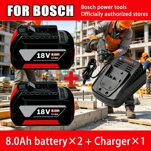 Lithium Ion Batteri, 18V, 8000mAh Kapacitet,2PCS-lader, 18V-e
