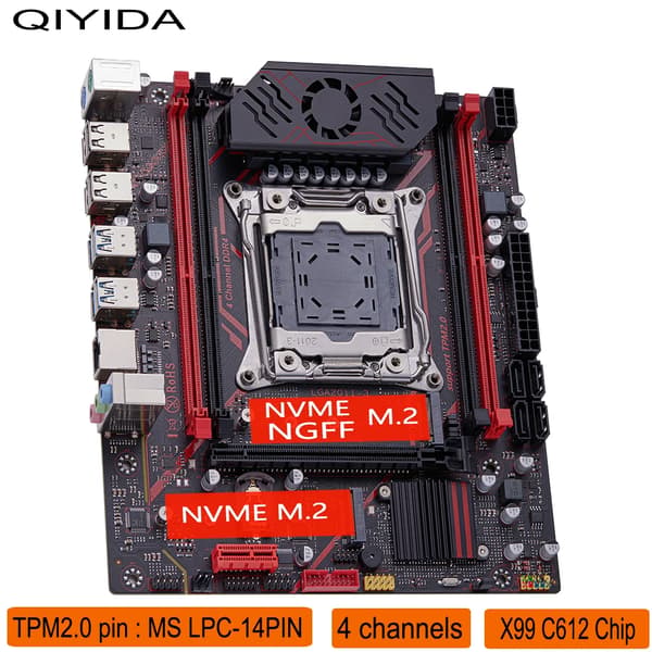 Bundkort, Intel X99 Chipset, LGA 2011-3 Socket,Moderkort+CPU+RAM