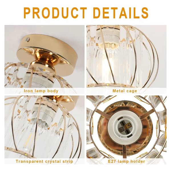 Taklampa, E27 sockeltyp, modern design, Guld