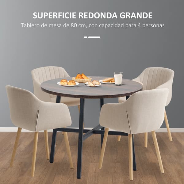 Spisebord, Moderne Stil, Robust Metalramme,Rustik Brun og Sort