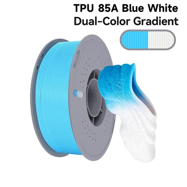 TPU Filament, Hög Flexibilitet, Smidig Matning,Blå Vit