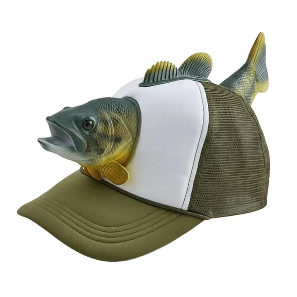 Trucker Hat, 3D Fisk Design, Justerbar Pasform,01