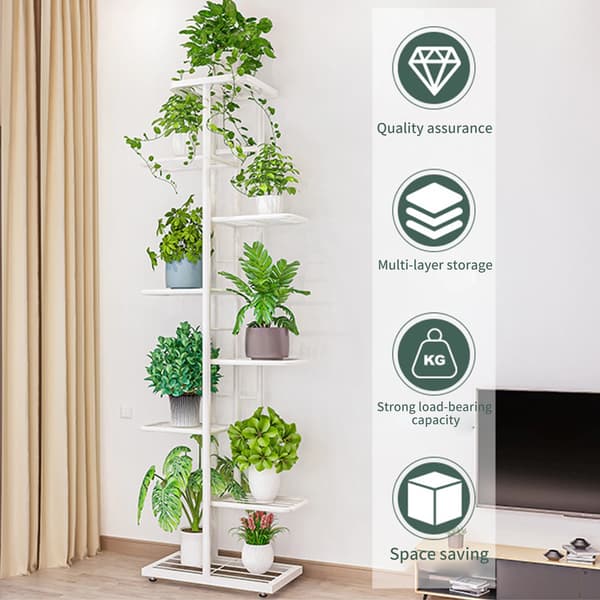 Växtställ, Vertikalt 5-nivådesign, Stöder 6 Krukor,Brun