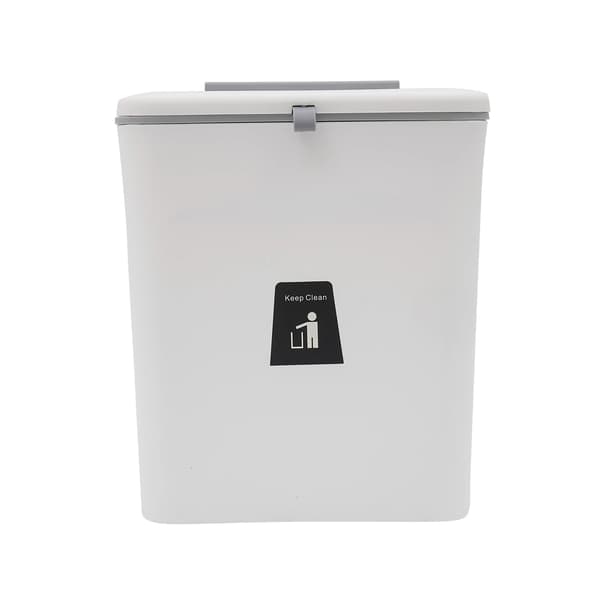 Soptunna, Väggmonterbar, Luktfri Design,9L, VIT