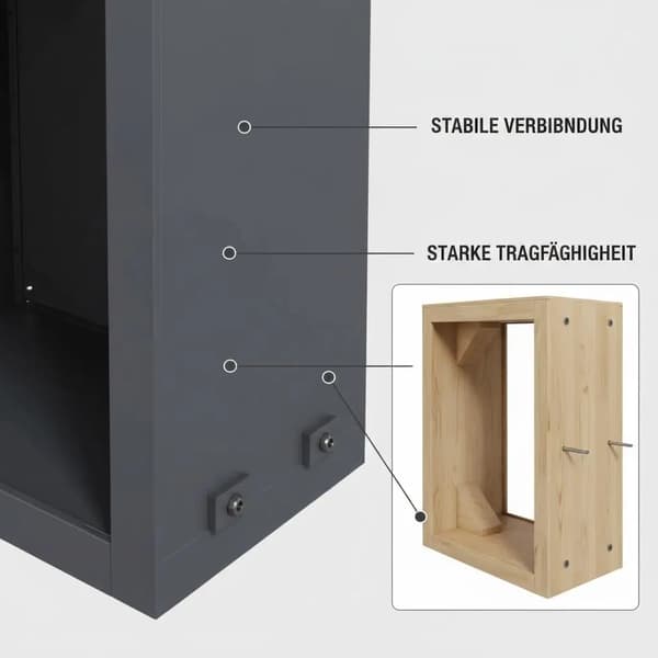 Vedställ, Stål Konstruktion, Modern Design,armégrön
