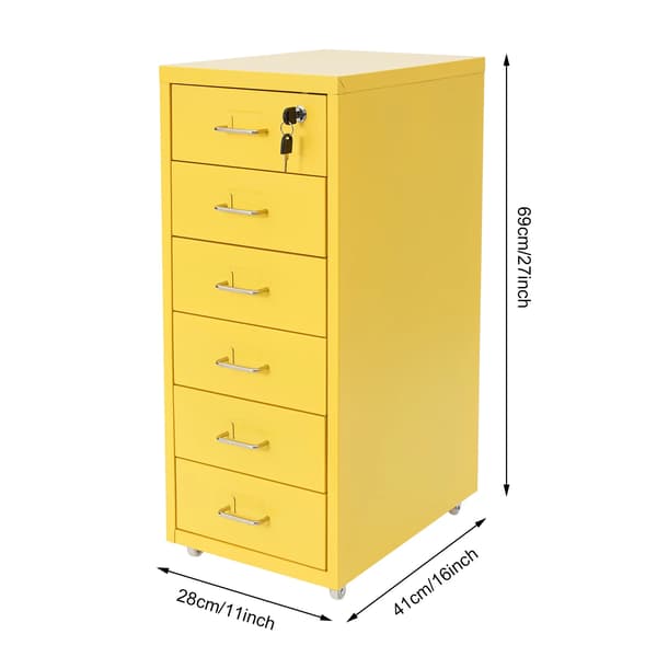 Filskab, Låsbart Design, Robust Konstruktion,GUL