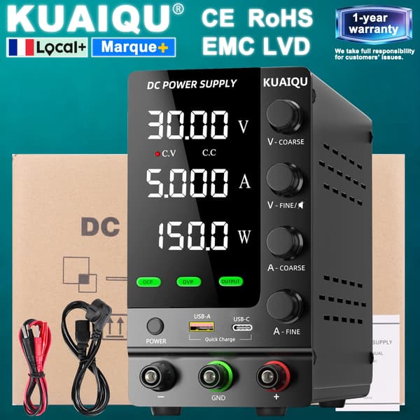Virtalähde, 32V Ulostulo, Säädettävä Jännite ja Virta,30V 5A 150W, 220 V-a