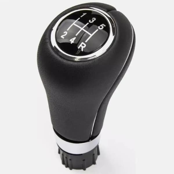 Gear Shift Knob, Højkvalitets PU Læder, Nem Installation,sort