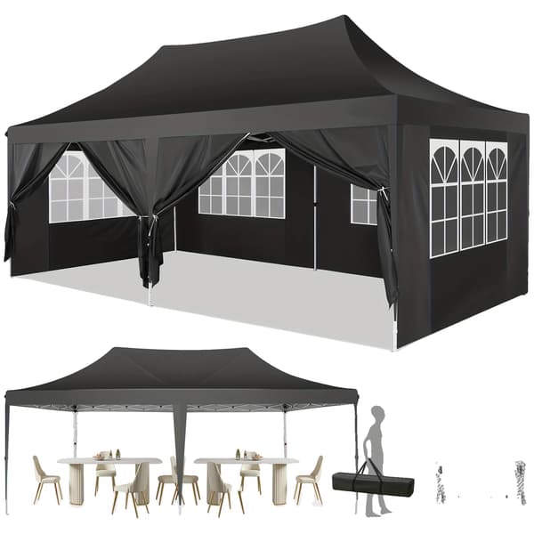 Gazebo, Vandtæt, UV-beskyttelse,Sort