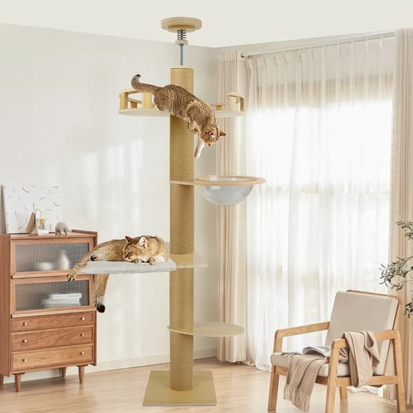 Kattetree, Multi-niveau platforme, Jute reb kløeposter,A
