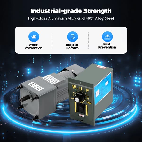 Gear Reducer Motor, 90W Effekt, Variabel Hastighedskontrol,Grå