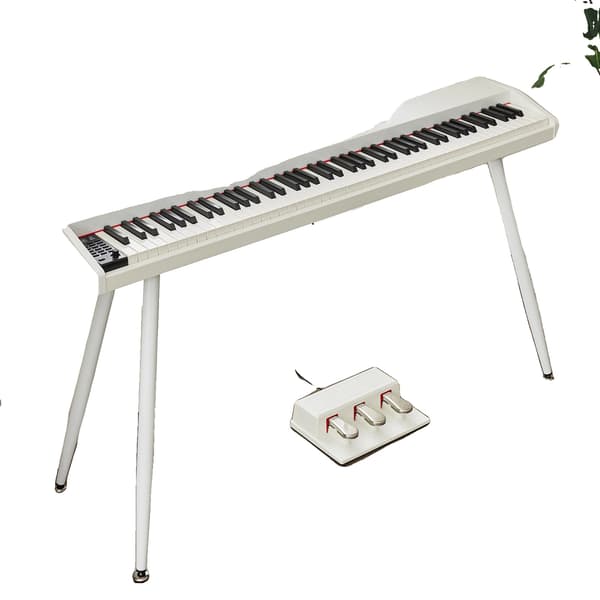 Digitalpiano, 88 tangenter, MIDI USB-anslutning,Vit