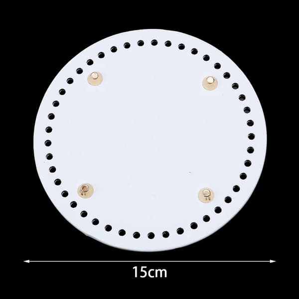 Väska Bas, Rund Oval Design, Hållbart PU Läder Material,Vit 15cm