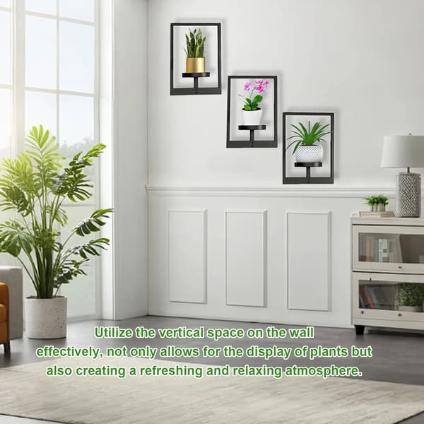 Planteholder, Pladsbesparende Design, Holdbar Jernkonstruktion,sort