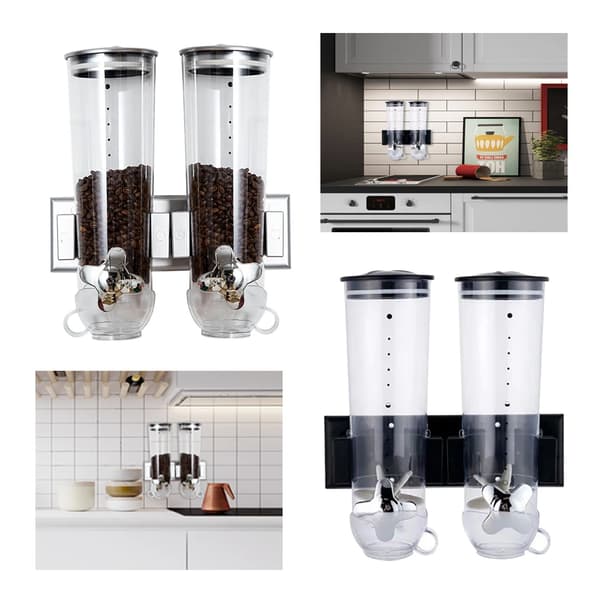 Korndispenser, Väggmonterad Design, Lufttät Förvaring,svart