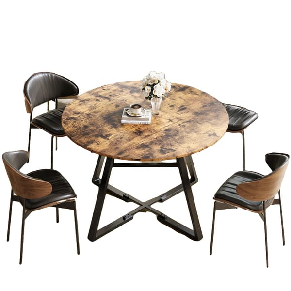 Spisebord, 120 cm Diameter, Rund Form, Træmateriale, Samlemetode, Minimalistisk Moderne Stil