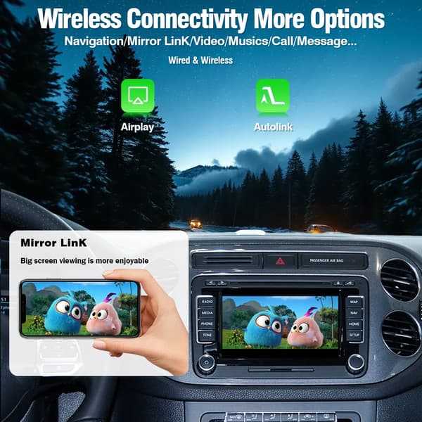 CarPlay Decoder, Android Auto Support, Bagkamera Kompatibilitet,Til VW RNS510